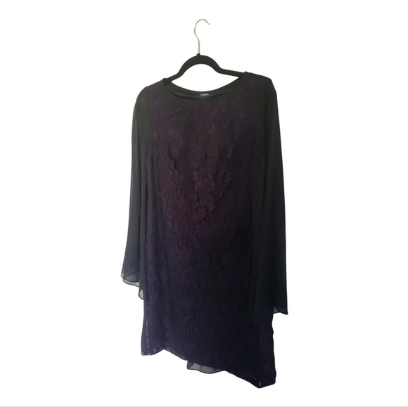 Chaps Georgette  Bell Sleeve A-Line Dress - Picture 5 of 8